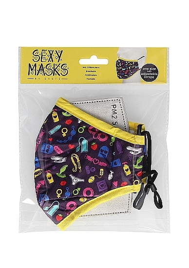 Sexy Masks - 3 lags Tøymunnbind med Kinky Leketøy - 1stk