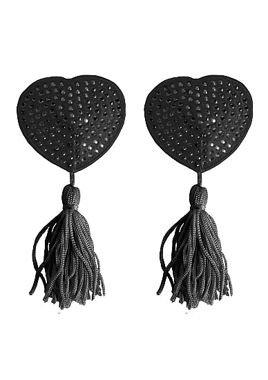 Ouch! - Nipple Tassels Heart - Brystsmykker Sort