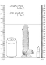 Realrock – Crystal Clear – Realistisk Dildo med Pung – Transparent - 17 cm