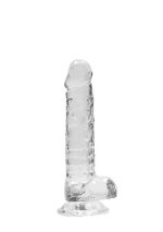 Realrock – Crystal Clear – Realistisk Dildo med Pung – Transparent - 17 cm
