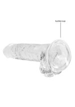 Realrock – Crystal Clear – Realistisk Dildo med Pung – Transparent - 17 cm