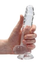 Realrock – Crystal Clear – Realistisk Dildo med Pung – Transparent - 17 cm
