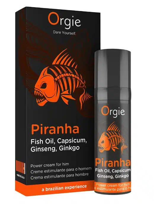 OR-88127-Piranha-power-cream-for-menn-utholdenhet-01 Orgie - Piranha - Ereksjonsforsterkende krem – Styrke 9 - Bilde 1