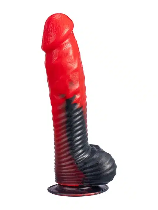 24094-devil-8inch-dildo-fantasy-line-silikon-02 Silexd Fantasy - Devil Dildo - Liquid Silicone - Rød og Sort - Bilde 1