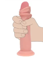 Realrock - Dual density sliding skin - Dildo i silikon - Lys hudfarge 6" - Bilde 7
