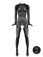 Le Désir - leopardmønstret catsuit med åpent skritt – One Size - Bilde 4