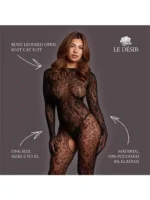 Le Désir - leopardmønstret catsuit med åpent skritt – One Size - Bilde 5