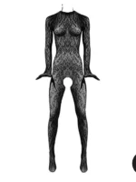 Le Désir – leopardmønstret catsuit med åpent skritt – Queen Size - Bilde 3