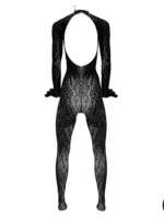 Le Désir – leopardmønstret catsuit med åpent skritt – Queen Size - Bilde 4
