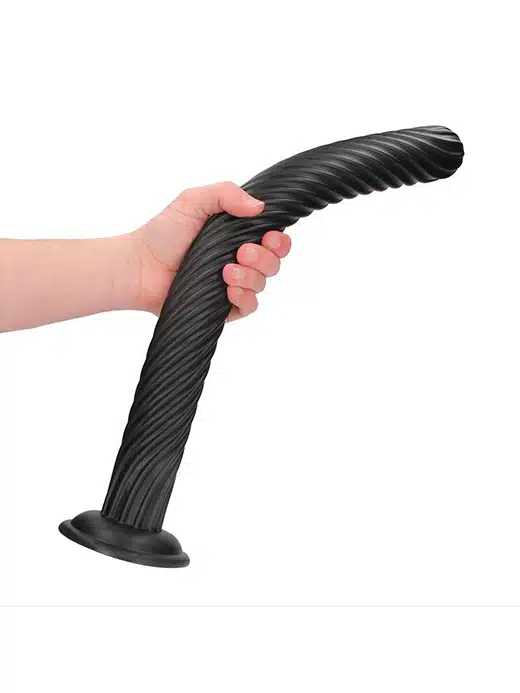 OU1074BLK-titan-twist-anal-plug-dybdetrener-dybde-tekstur-dildo-lang_2 Ouch! Xtreme - Titan twist - dybdetrener med sugekopp - Bilde 1